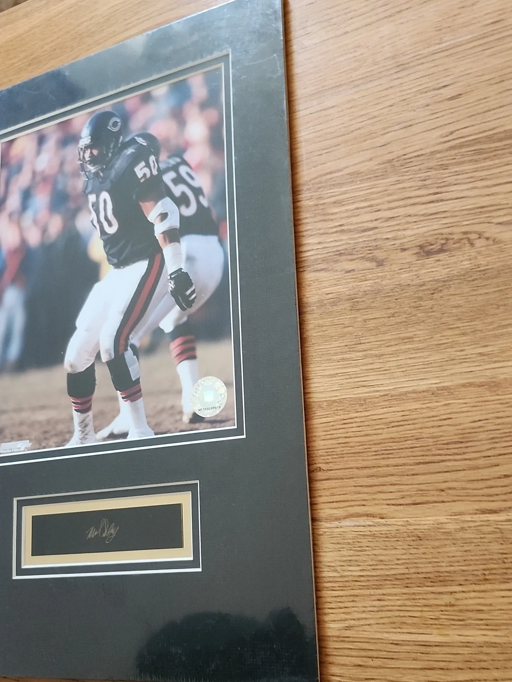 NFL Chicago Bears #50 Singletary Framed Sports Photo - Black Matted Display